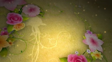 古典刺绣花纹动态花儿开放特效视频素材
