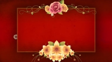 大花朵动态生长装饰框罗西情调背景视频素材