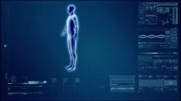 三维科技人体扫描全息显示视频素材