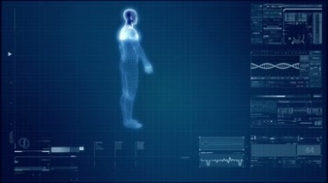 三维科技人体扫描全息显示视频素材