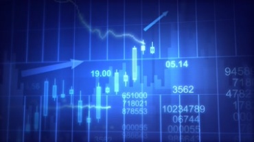蓝色股票信息数据跳动曲线走势动态特效视频素材