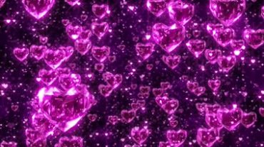 紫色浪漫梦幻水晶爱心桃心视频素材