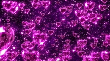 紫色浪漫梦幻水晶爱心桃心视频素材