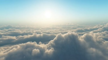 飞机飞到云层之上云海波涛翻腾景色视频素材