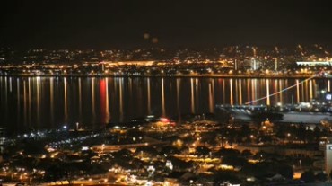 城市湖面灯光夜景视频素材