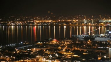 城市湖面灯光夜景视频素材