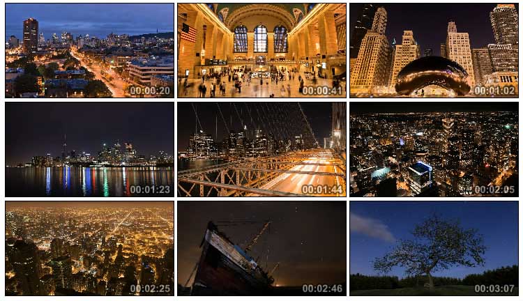 城市美景夜景大都市美丽风景视频素材