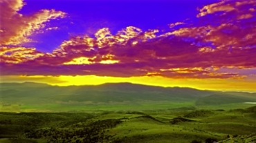 草原丘陵火烧云大自然美丽风景视频素材