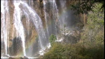 山川瀑布流水景区景点视频素材