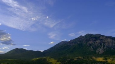 山峦山脉绿山蓝天白云移动延时摄影视频素材