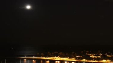 夜晚的月亮落下的延时摄影视频素材