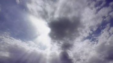 天空白云移动太阳光照射效果视频素材