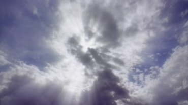 天空白云移动太阳光照射效果视频素材