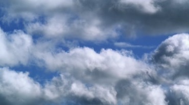 湛蓝色天空飘着白云动态移动云团云层飘移视频素材