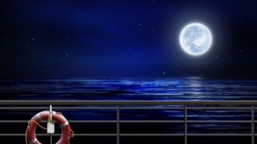 海上明月，轮船上的海面月色视频素材