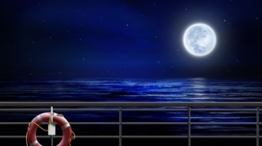 海上明月，轮船上的海面月色视频素材