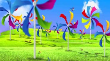 想飞就飞时尚青春歌曲风车气球卡通视频素材