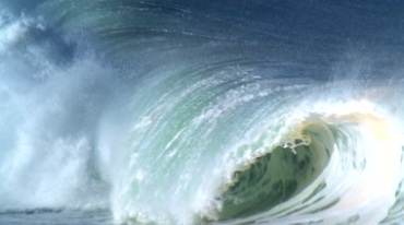 蓝色海水卷起成波浪翻滚视频素材