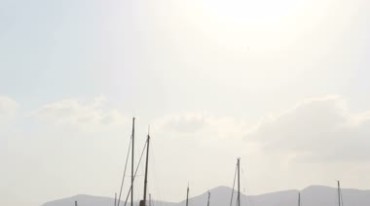 码头停靠的快艇游艇帆船视频素材
