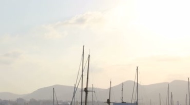 码头停靠的快艇游艇帆船视频素材