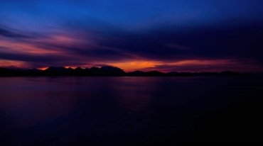 唯美晚霞下的湖面微波动态效果延时摄影美景视频素材
