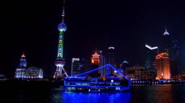 上海夜景城市灯光夜生活车流视频素材