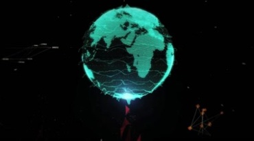 科技数字地球闪动旋转视频素材