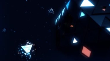 星空三角形几何球体旋转科技Led背景视频素材