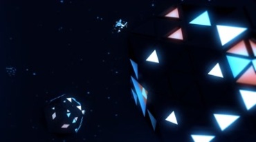 星空三角形几何球体旋转科技Led背景视频素材