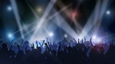 演唱会现场人群欢呼举手高潮灯光闪烁视频素材