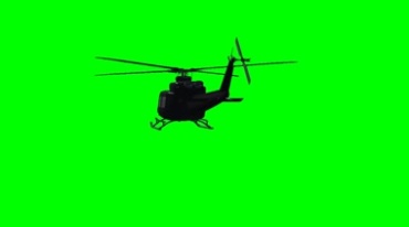 军用武装直升机绿幕抠像特效视频素材
