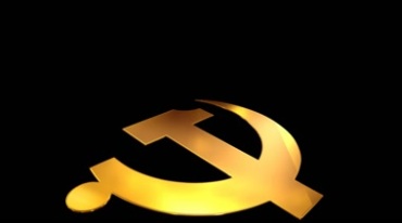 金色党徽透明通道抠像视频素材