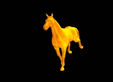 黄金马金色骏马奔跑带Alpha透明通道抠视频素材