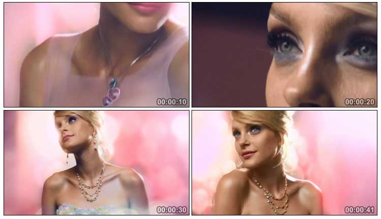 珠宝首饰项链饰品外国美女模特视频素材