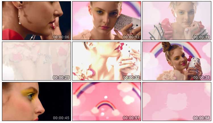 粉色系hellokitty猫珠宝设计广告视频素材