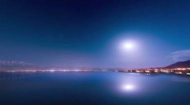 海港渔港静逸水面夜空星空夜景视频素材