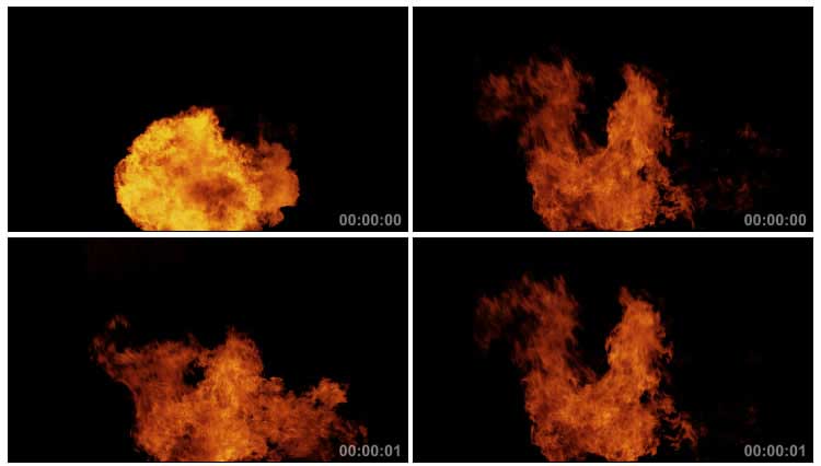 火球火团火云腾起扑面而来黑屏特效视频素材