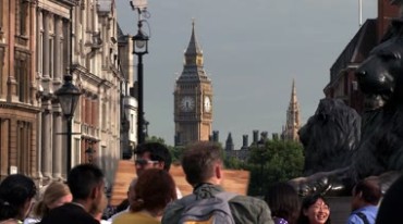 英国城市钟楼大本钟街景视频素材
