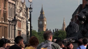英国城市钟楼大本钟街景视频素材