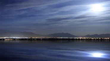 渔港海湾天空云彩流云夜空夜景视频素材