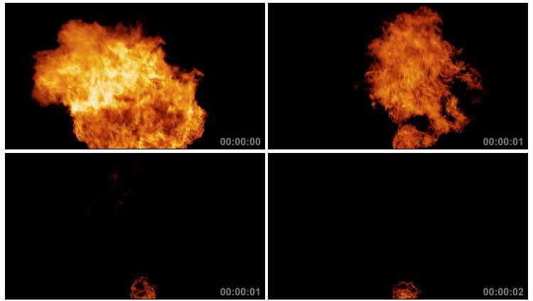 火球火团大火燃烧火焰黑屏抠像特效视频素材