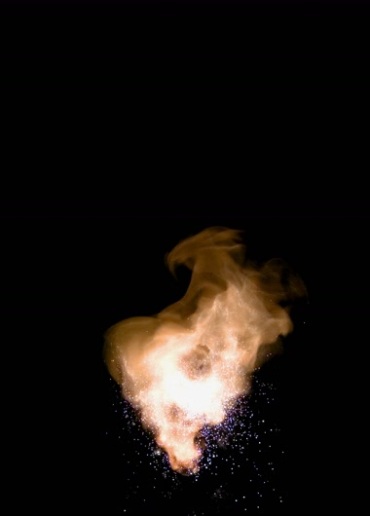 火球火团燃烧火焰粒子烧尽灰烬熄灭黑屏抠像视频素材