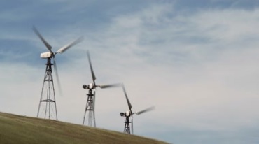 高原风机转动风能发电风电能源视频素材