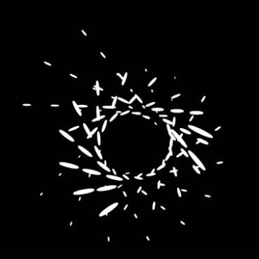 白色几何图形组合螺旋圆圈黑屏特效视频素材
