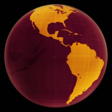 透明地球旋转世界地图科技背景视频素材