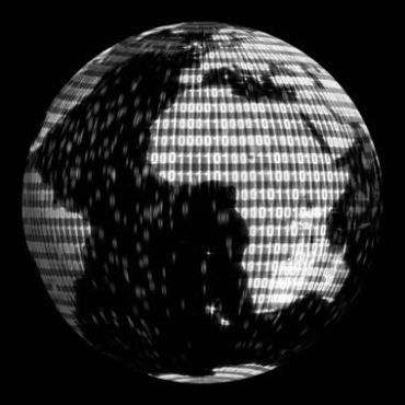 黑白数字闪烁科技地球视频素材