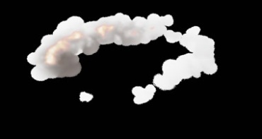 火焰烟在空中画圆周圈黑屏抠像通道特效视频素材