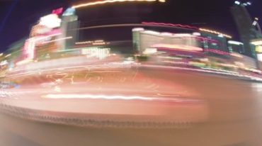 夜晚城市灯光灯景汽车车流极速摄影视频素材