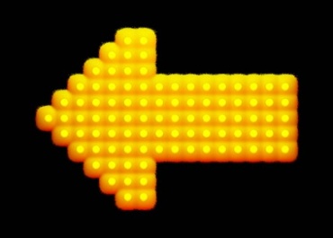 指向指示箭头标志图标黄色灯光闪烁视频素材