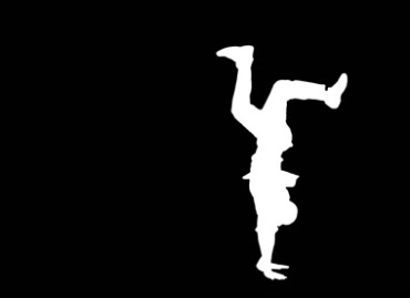 男人跳舞独舞炫酷舞蹈黑白剪影抠像特效视频素材